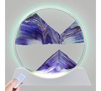 Aoderun 12" Moving Sand Art Liquid Motion With Light 3 Color Changing Round Glass 3D Deep Sea Sandscape for Adult Relaxing Toys Desktop Home Office (Purple)