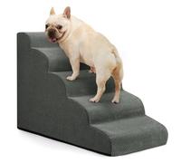 Aodisman Dog Stairs for Bed 22.4”H,5-Step Dog Ramp for Small Dogs & Cats,Pet Steps for Dogs to get on High Bed, Indoor Anti-Slip Pet Stairs for Old Cats and Puppy,Grey