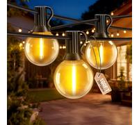 AODLEDY Outdoor String Lights, 100FT(12inch Extenstion Cable) 30m 39+2 LED G40 Bulbs Garden Lights Mains Powered Waterproof Festoon Light Outdoor Lights for Balcony Gazebo Patio Pergola