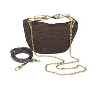 Aodse Artisan Woven Straw Crossbody Bag for Women Lightweight Summer Beach Purse with Adjustable Strap, Secure Zipper Closure Water Resistant Lining Boho Vacation Handbag (Brown)