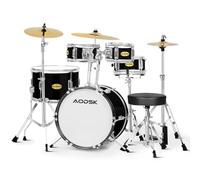 AODSK 14 inch 5-Piece Drum Sets For Beginners,kits with Cymbal,Pedal-Black
