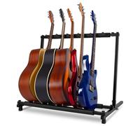 AODSK 5 Multi Guitar Stand Rack with Folding Design,Multiple Guitars Stand,Portable Black Guitar Holder,Black Guitar Display Holder for Guitar & Bass,Studio & Home (Square-5 Holder)