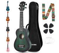 AODSK Concert Green Ukulele for Beginner 23 Inch Uke with Gig Bag Strap Nylon String 4 Picks Holiday Gift