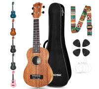 AODSK Concert Ukulele for Beginner 23 Inch Uke with Gig Bag Strap Nylon String 4 Picks Holiday Gift