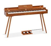AODSK Digital Piano 88 Keys Full Size Weighted Keyboard, Solid Wood Frame for Beginners with Sheet Music Stand, Triple Pedal Power Adapter