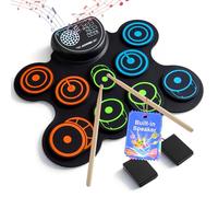 AODSK Electric Drum Set Built-in Speaker, Drum Pad and Sticks, Portable Roll Up Drums Practice Pad, Great Holiday gifts