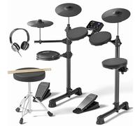 AODSK Electric Drum Set, UAED-400,Junior Electronic Drum Kit for Kids Beginner with 150 Sounds,Drum Stool,Drum Sticks,Headphones