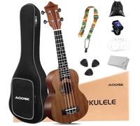 AODSK - Tenor Ukulele for Beginners Kit for Kids Adults Students Sapele Hawaiian Starter Uke Kids Guitar Ukalalee with Gig Bag and Ukulele Accessories AUT-P08 (Wood