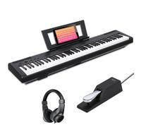 AODSK Weighted Piano 88-Key Beginner Digital Piano,Full Size Weighted keyboard with Hammer Action,with Sustain Pedal,2x25W Stereo Speakers,MP3 Function,Black