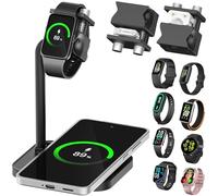 AODUKE 2 in 1 Watch Universal Wireless Charger Dock with Adjustable Smart Fitness Tracker Bracelet Stand, Compatible with Samsung/Xiaomi/Fitbit/Amazfit/Fitpolo/GRV/AGPTEK/Fire-Boltt Watch base(03SW-B)
