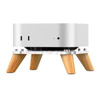 AODUKE Wooden transparent Mac Mini M4/M4Pro Stand Bases, macmini 2024 Computer host Vertical Dock Holder, Storage Racks Ventilation holes on the bottom for better heat dissipation (AJM4-4)