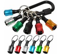 Aoebwpwi 6Pcs Upgrade 1/4" Hex Shank Aluminum Alloy Screwdriver Bits Holder Keychain Drill Screw Adapter Change Portable