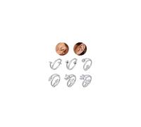 AOEDEJ 6PCS 16G Nose Rings Hoops 8mm/10mm Surgical Steel Earrings Tragus Septum Piercing CZ Clicker Ring for Women Men Cartilage Earring Conch Hoop Piercing Jewelry, 1.2*8mm, Stainless Steel, Cubic