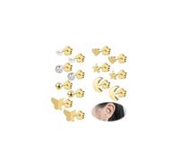 AOEDEJ 7 Pairs Cartilage Earrings for Women Hypoallergenic Surgical Stud Earring Set with Secure Flower Backs Ear Studs Piercing Jewelry, Cubic Zirconia, Cubic Zirconia