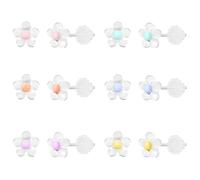 AoedeJ Clear Earrings Cute Plastic Earrings Kawaii Flower Earrings for Teen Girls Flower Earrings for Women Multipack Hypoallergenic (Style 1)