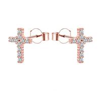 AoedeJ Cross Stud Earrings Sterling Silver Cubic Zirconia Religious Cross Earrings Stud for Women and Men (Style 13)