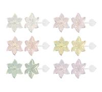 AoedeJ Plastic Stud Earrings for Sensitive Ears, Hypoallergenic, Windmill Flower Design, 6 Pairs, Perfect for School and Special Occasions