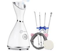 AOEDEO Nano Ionic Face Steamer - Professional, Portable, 20s Full-Powered Steam, Improves Cell Vitality, Enhances Blood Circulation, Clarifies and Brightens Skin