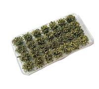 AOEGBY 28pcs Static Lowland Shrubs Tuft, Miniature Terrain Static Scenery Model DIY Miniature For Train Landscape(Yellow)
