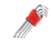 AOEGBY L-Shape Hexagonal Spanner Flat 9PCS Alloy Steel Double-End Screwdriver Hex Set Spanner Allen Key Hexagon Flat Ball Torx Star Head Wrench Hand Tool Hex Key Wrench Tool (Color : QT)