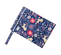 AOEGBY Nappy Bag Wetbag 2 Pc Printed Pocket Zipper Wet Bag Waterproof Reusable Nappy Bags PUL Travel Nappy Mini Size Wet Dry Bags Wetbags 30x40cm Nappy Bag Organiser(Plum)