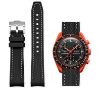 Aoeiwv Bands for Omega x Swatch MoonSwatch Watch 20mm,Quick Release Rubber Silicone Strap Compatible Omega X Swatch Moonswatch Speedmaster,Curved No Gap Replacement Strap for Men Women, Black White