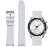 Aoeiwv Bands for Omega x Swatch MoonSwatch Watch 20mm,Quick Release Rubber Silicone Strap Compatible Omega X Swatch Moonswatch Speedmaster,Curved No Gap Replacement Strap for Men Women