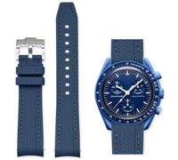 Aoeiwv Bands for Omega x Swatch MoonSwatch Watch 20mm,Quick Release Rubber Silicone Strap Compatible Omega X Swatch Moonswatch Speedmaster,Curved No Gap Replacement Strap for Men Women, Dark Blue Blue