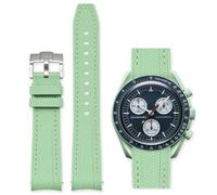 Aoeiwv Bands for Omega x Swatch MoonSwatch Watch 20mm,Quick Release Rubber Silicone Strap Compatible Omega X Swatch Moonswatch Speedmaster,Curved No Gap Replacement Strap for Men Women, Light green