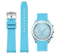 Aoeiwv Bands for Omega x Swatch MoonSwatch Watch 20mm,Quick Release Rubber Silicone Strap Compatible Omega X Swatch Moonswatch Speedmaster,Curved No Gap Replacement Strap for Men Women