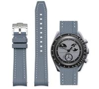 Aoeiwv Bands for Omega x Swatch MoonSwatch Watch 20mm,Quick Release Rubber Silicone Strap Compatible Omega X Swatch Moonswatch Speedmaster,Curved No Gap Replacement Strap for Men Women, Dark gray