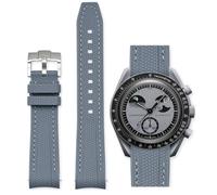 Aoeiwv Bands for Omega x Swatch MoonSwatch Watch 20mm,Quick Release Rubber Silicone Strap Compatible Omega X Swatch Moonswatch Speedmaster,Curved No Gap Replacement Strap for Men Women, Dark gray gray