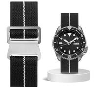 Aoeiwv French Troops Paratrooper Watch Strap 18mm 20mm 22mm 24mm Hook-and-Loop One-Piece Military Elastic Nylon Watch Band Ballistic Nylon Replacement Watch Strap for Men Women