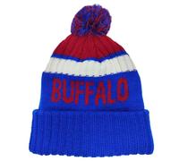 aoenbork Beanie Knit Hat with Pom Winter Cuffed Cap Sport Fans Gift, Buffalo Solid Color, One size