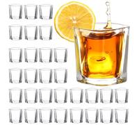 Aoeoe 30 Pack Shot Glasses Bulk Set with Heavy Base, 2.2 oz Square Shot Glass Set, Clear Espresso Shot Glass, Small Whiskey Shot Glasses for Vodka, Whiskey, Tequila, Espressos, Spirits & Liquors