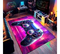 AOESELN 3D Colorful Area Rug,60x90cm Black Gamepad Rug,Cool Rugs for Gaming Room,Boys Kids Gaming Carpet,Soft Machine Washable Non-Slip Mat,for all Indoor Places