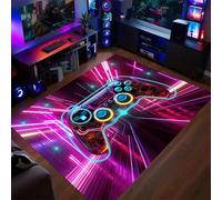 AOESELN 3D Cool Colorful Neon Gamepad Area Rug,80x150cm Indoor Boys Play Rug,Kids Bedroom Rugs,for Living Room, Game Room,Bedroom and Office,Soft,Foldable,Machine Washable Non-Slip Mat