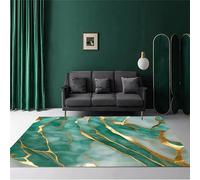 AOESELN Gray Green Marble Area Rug,60x90cm,Modern Light Luxury Gold Abstract Stripe Design Large Indoor Rug With Non-Slip Backing Machine Washable Living Room Rugs for Room Decor
