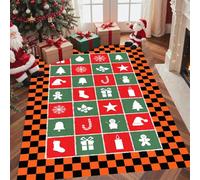 AOESELN Snowflake Christmas Living Room Non-Slip Rug,180x260 Cm Winter Christmas Decoration Rug,Indoor Home Decor,Non-Slip Backing,Stain Resistant,Washable for Living Room,Dining Room,Kitchen