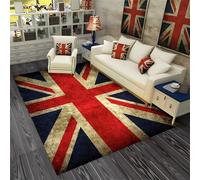 AOESELN Union Jack Area Rug,160x200cm,Large Washable Retro Carpet,for Living Room and Bedrooms Durable Flag Carpets for Home Decor Uniquely Designed Union Jack Rugs