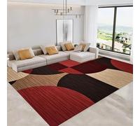 AOESELN Washable Modern Geometric Pattern Rug, Geometric Patchwork Print Carpets, Soft Non-Slip Easy Care Rugs for Living Room, Hallway, Bedroom and Office, 60x90 Cm, Multi-Color