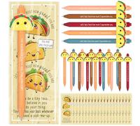 Aoesuny 20 Sets Employees Appreciation Gift Bulk Emotional Support Taco Ballpoint Pens with Inspirational Bookmarks and Bags Employee Inspirational Gifts for Coworker Volunteer Teacher Learners