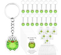 Aoesuny 30 Sets Employee Appreciation Gift Sets Cute Green Frog Keychains | Includes Inspirational Cards and Bags, Bulk Thank You Presents for Coworkers Teachers Team Graduation Leavers Recognition