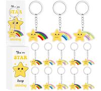 Aoesuny 30 Sets End of Term Gifts Bulk for Students You're a Star Keep Shining Rainbow Keychain Affirmation Cards School Leavers Gifts for Students from Teachers 2026 Graduation Gifts School Supplies