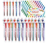 Aoesuny 48 Pcs Back to School Gift Student Gifts 24 Pcs 6 in 1 Multicolor Retractable Ballpoint Pens 24 Pcs Welcome Greeting Cards for Teachers Student Classroom Back to School Supplies