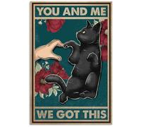 Aoevc Black cat you and me, we have this heart Vintage signage for Home Garage Decor Gifts metal tin sign 6x8 Inch