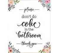 Aoevc Funny Bathroom Art Please Don't Do Coke in The Bathroom Bathroom Decor Toilet Sign Water Closet Bathroom Wall Art Bathroom Sign Tin Signs 8x12 Inch
