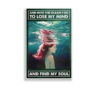 Aoevc Into The Ocean I Go Poster Find My Soul Vintage Signage For Home Garage Decor Gifts Metal Tin Sign 6x8 Inch