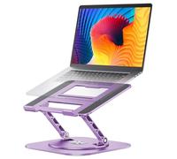 AOEVI Adjustable Laptop Stand with 360 Rotating Base, Computer Ergonimic Foldable Laptop Riser for Desk Compatible with MacBook Pro/Air Notebook up to 16 Inches, Purple