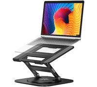 AOEVI Adjustable Laptop Stand with 360° Rotating Base, Stable Computer Stand for Laptops 10-16 Inches, Compatible with MacBook Pro/Air, Dell, Asus, Lenovo, Black